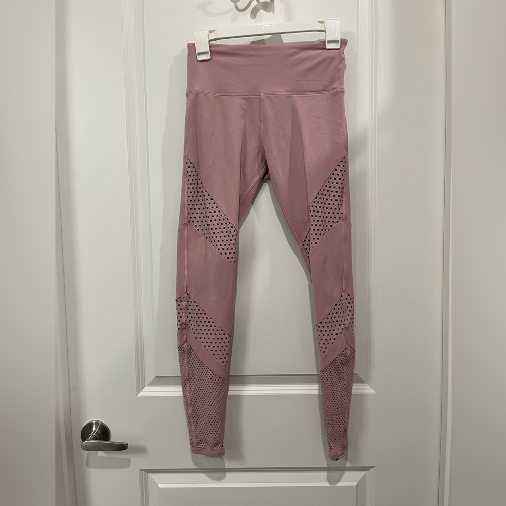 Lorna Jane x Jazzercise Pink Mesh Cutout Leggings